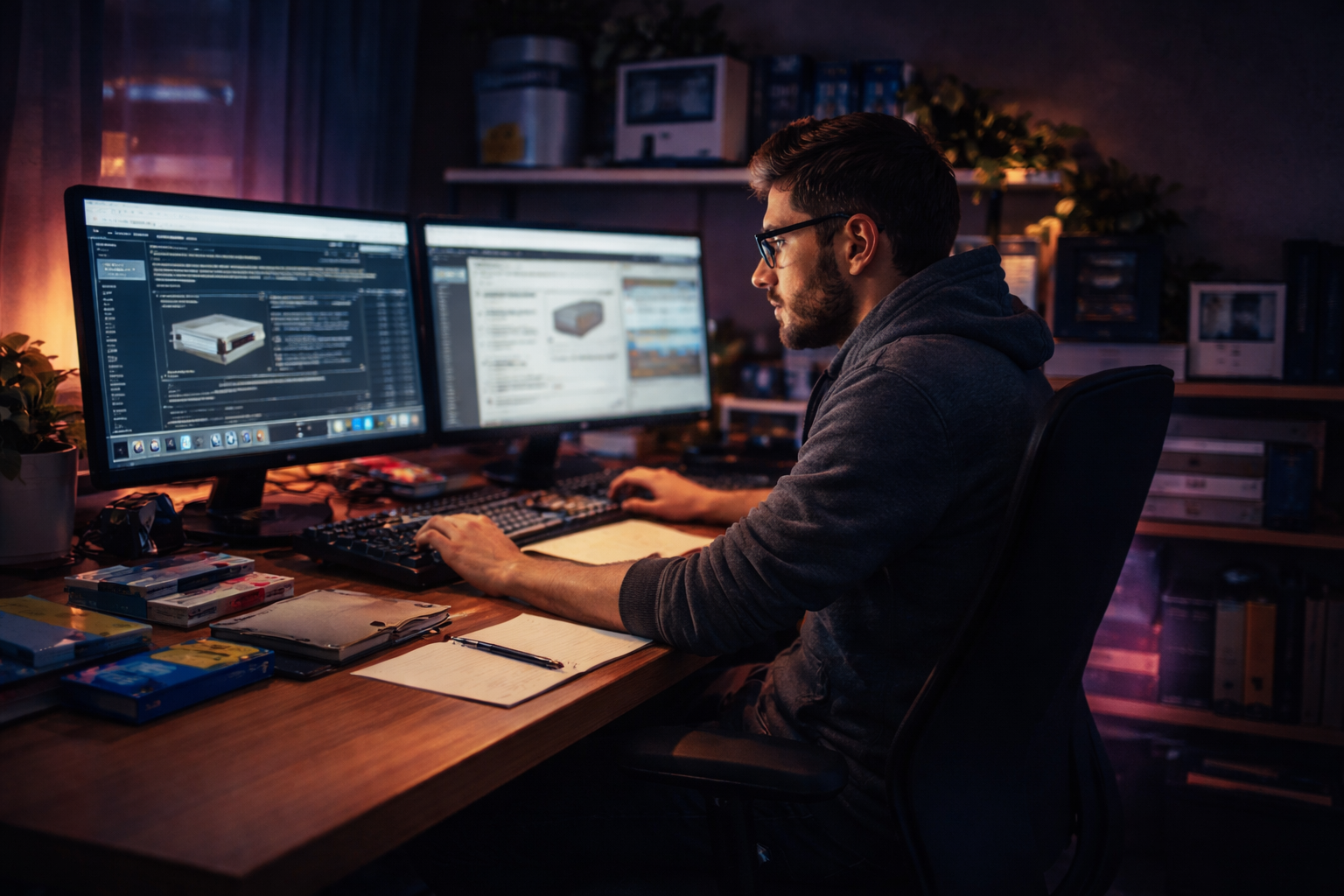 A nerd researching and working on 4Nerds Gaming