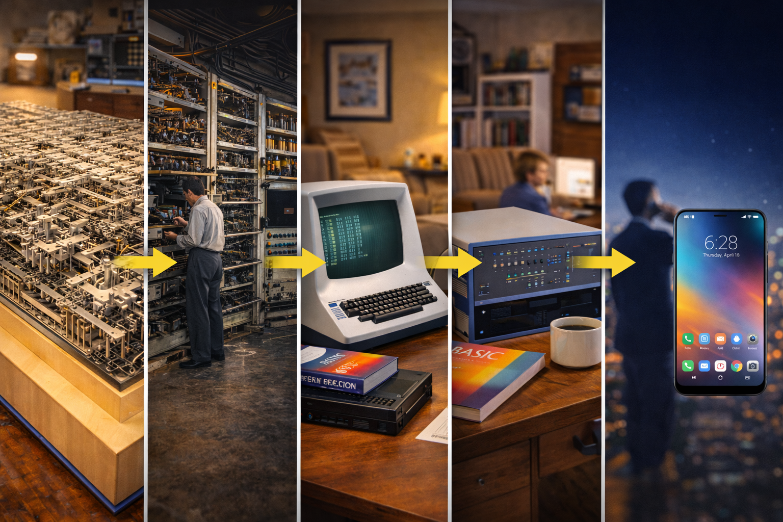 Header image: the evolution of calculating machines